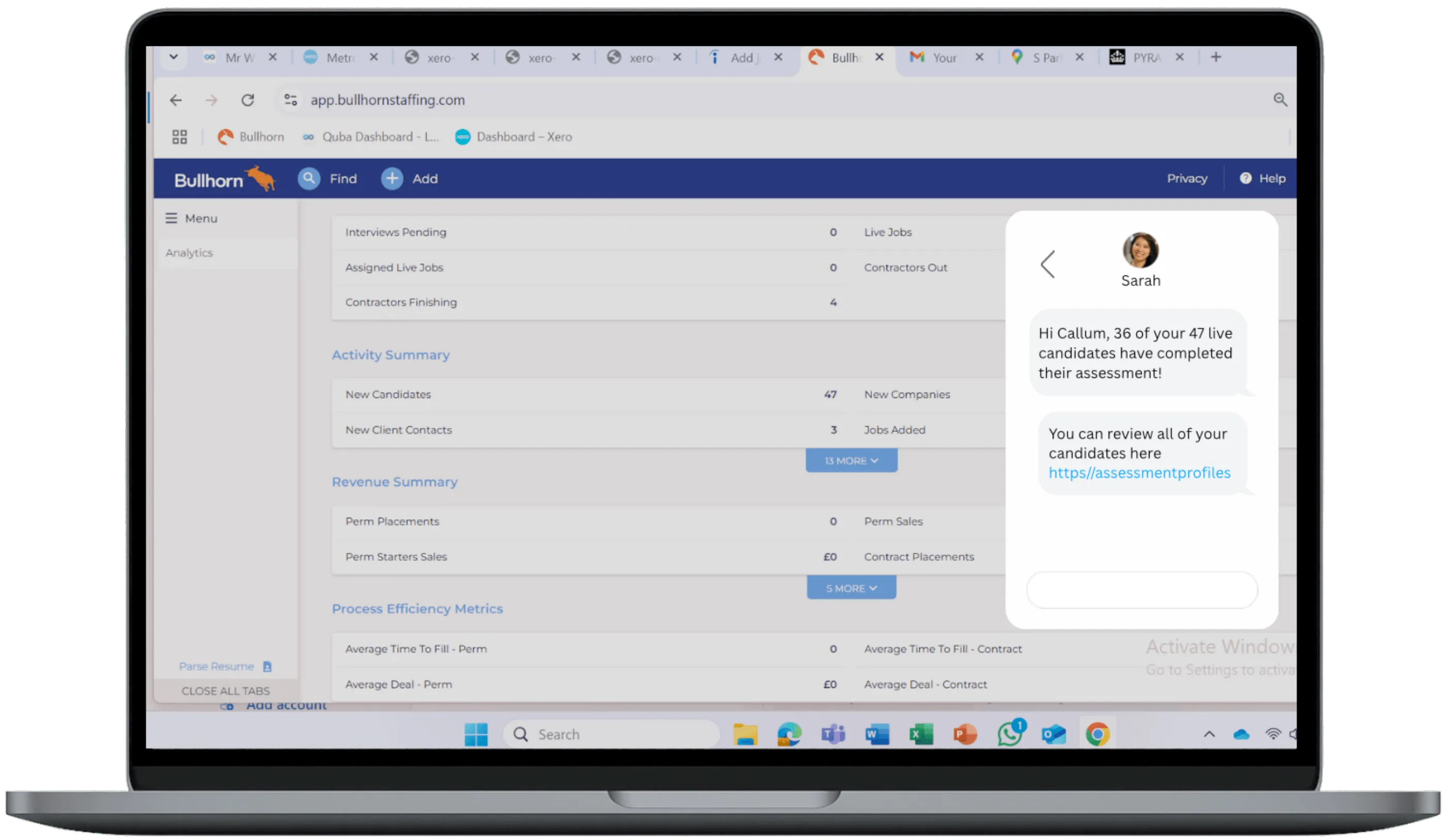 Laptop showing ATS integration