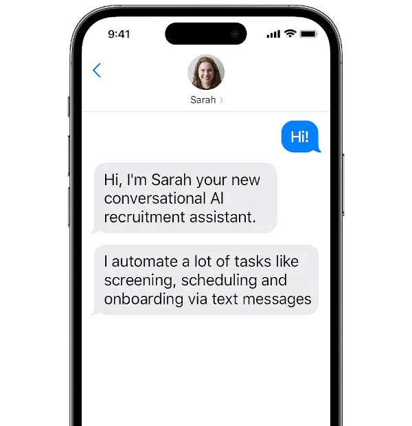 Mobile phone showing chat interface